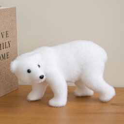 Samuel Alexander 25Cm Freestanding Flocked Polar Bear Christmas Decoration - thumbnail 1
