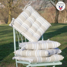 Dibor Set Of 4 Blue Garden Outdoor Cushion Chair Seat Pad Cushions L40Cm X W40Cm