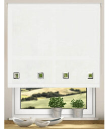 Natural Easy Fit Trimmable Square Eyelet Roller Blinds 165Cm Drop 120Cm Wide