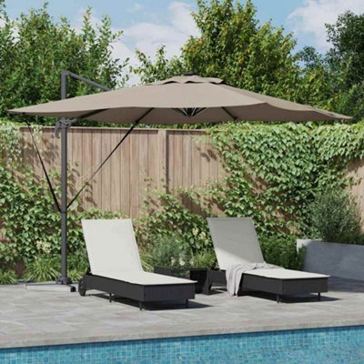 Berkfield Cantilever Roma Parasol With Leds - Taupe (286 X 285 X 270 Cm) - Aluminium - image 1