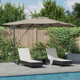 Berkfield Cantilever Roma Parasol With Leds - Taupe (286 X 285 X 270 Cm) - Aluminium - thumbnail 1