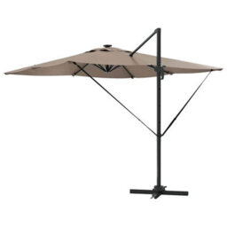 Berkfield Cantilever Roma Parasol With Leds - Taupe (286 X 285 X 270 Cm) - Aluminium - thumbnail 7