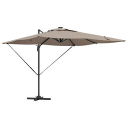 Berkfield Cantilever Roma Parasol With Leds - Taupe (286 X 285 X 270 Cm) - Aluminium - thumbnail 2