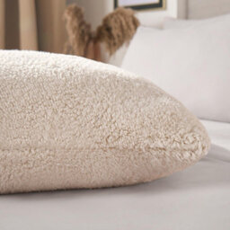 OHS Long Bolster Pillow Teddy Fleece Body Neck Pregnancy Support Cushion - thumbnail 2