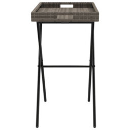 Walplus Folding Tray Table Grey 65X40X75 Cm Poly Rattan - thumbnail 6