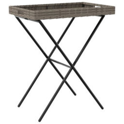 Walplus Folding Tray Table Grey 65X40X75 Cm Poly Rattan - thumbnail 7