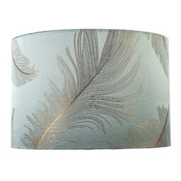 Happy Homewares Dusty Duck Egg Cotton Jacquard Lamp Shade With Gold Foil Fern Design - thumbnail 4