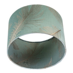 Happy Homewares Dusty Duck Egg Cotton Jacquard Lamp Shade With Gold Foil Fern Design - thumbnail 5