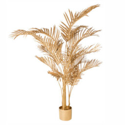 Beliani Artificial Plant Areca Palm 160 Cm Gold