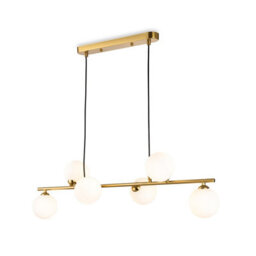 Luminosa Lighting Luminosa Groves Globe/lando 6 Light Pendant Brushed Brass With Opal White Glass 6Xg9