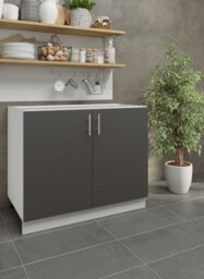 Jd Greta Adjustable Legs Kitchen Base Unit 1000mm Storage Cabinet With Door Shelf 100Cm - Dark Grey Matt - thumbnail 2