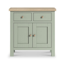 Farro Sage Mini Sideboard With Washed Oak Top - Fully Assembled - By Roseland Furniture - thumbnail 5