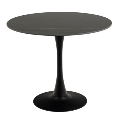 Furniture To Go Malta Ceramic Round Dining Table In Black 90X75Cm - image 1