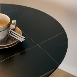 Furniture To Go Malta Ceramic Round Dining Table In Black 90X75Cm - thumbnail 6