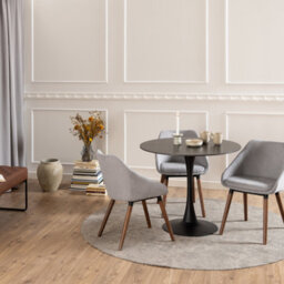 Furniture To Go Malta Ceramic Round Dining Table In Black 90X75Cm - thumbnail 3