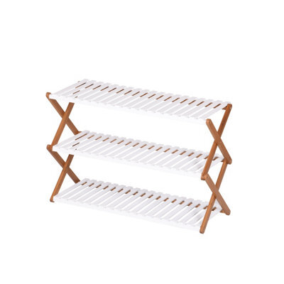 Aspect Furniture Folding Bamboo Shoe Rack/organizer Shelf-3 Tier - image 1