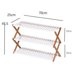 Aspect Furniture Folding Bamboo Shoe Rack/organizer Shelf-3 Tier - thumbnail 3
