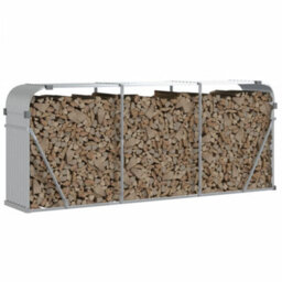 Walplus Log Holder Silver 234X45X100 Cm Galvanised Steel - thumbnail 3