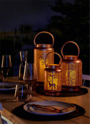 Netagon Luxform Battery Operated Led Golden Festive Christmas Lantern With Snowflakes Design - thumbnail 2