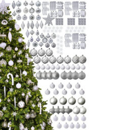 Christmas Tree World The 212Pc White & Silver Full Heavy Coverage Bauble Set (8Ft/240Cm Trees) - thumbnail 2