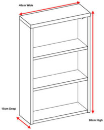 Impact Furniture Bathroom Wall Cabinet Open Shelf Unit 400mm Slimline Shelving Narrow Slim Storage Oak Effect Classic - thumbnail 4