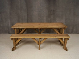 Arbor Garden Solutions Picnic Bench And Table Set, Aspen Wooden Patio Furniture (8Ft, Rustic Brown) - thumbnail 4