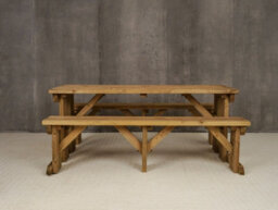 Arbor Garden Solutions Picnic Bench And Table Set, Aspen Wooden Patio Furniture (8Ft, Rustic Brown) - thumbnail 3