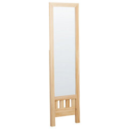 Beliani Standing Mirror With Shelf Luisant 145 Cm Pine Wood Light Brown - thumbnail 5