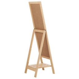 Beliani Standing Mirror With Shelf Luisant 145 Cm Pine Wood Light Brown - thumbnail 6