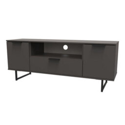 Beijing 2 Door 1 Drawer Wide Tv Unit In Graphite (Ready Assembled) - thumbnail 3