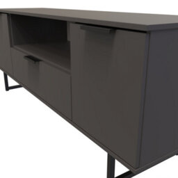 Beijing 2 Door 1 Drawer Wide Tv Unit In Graphite (Ready Assembled) - thumbnail 4