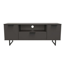 Beijing 2 Door 1 Drawer Wide Tv Unit In Graphite (Ready Assembled) - thumbnail 1