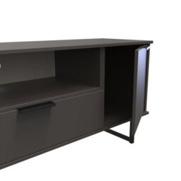 Beijing 2 Door 1 Drawer Wide Tv Unit In Graphite (Ready Assembled) - thumbnail 6
