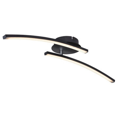 Luminosa Lighting Luminosa Tansy I Integrated Led Semi Flush Ceiling Light Matt Black 2X Led 3000-4000K - image 1