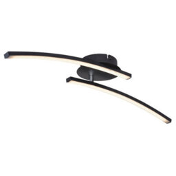 Luminosa Lighting Luminosa Tansy I Integrated Led Semi Flush Ceiling Light Matt Black 2X Led 3000-4000K - thumbnail 1