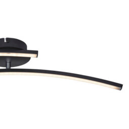 Luminosa Lighting Luminosa Tansy I Integrated Led Semi Flush Ceiling Light Matt Black 2X Led 3000-4000K - thumbnail 5