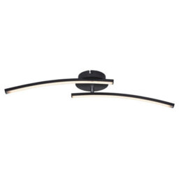 Luminosa Lighting Luminosa Tansy I Integrated Led Semi Flush Ceiling Light Matt Black 2X Led 3000-4000K - thumbnail 3