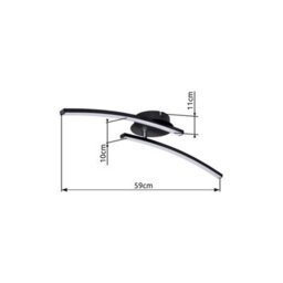Luminosa Lighting Luminosa Tansy I Integrated Led Semi Flush Ceiling Light Matt Black 2X Led 3000-4000K - thumbnail 7