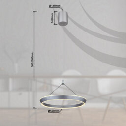 Luminosa Lighting Luminosa Ferra Pendant Ceiling Light Grey Matt Led 3000K - thumbnail 8