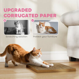 Pawhut 2-In-1 Cat Scratching Board House With 4 Paw-Shaped Vents, Pink - thumbnail 5