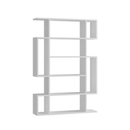 Decortie Mito Modern Freestanding Or Wall Mounted Bookcase White 5-Tier Display Unit Tall For Home & Office 161Cm - thumbnail 2