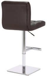 Lamboro Allegro Deluxe Kitchen Bar Stool, Faux Leather, Chrome Base, Height Adjustable, Brown - thumbnail 7