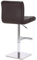 Lamboro Allegro Deluxe Kitchen Bar Stool, Faux Leather, Chrome Base, Height Adjustable, Brown - thumbnail 4