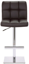 Lamboro Allegro Deluxe Kitchen Bar Stool, Faux Leather, Chrome Base, Height Adjustable, Brown - thumbnail 3