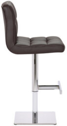Lamboro Allegro Deluxe Kitchen Bar Stool, Faux Leather, Chrome Base, Height Adjustable, Brown - thumbnail 2