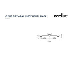 Nordlux Clyde Metal Pendant Rail Light 3-Level Dimming Black,mains Led - thumbnail 3