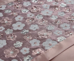 Homes & Linen Romi Luxury Floral Embroidered Pink Duvet Cover Set Polyester Bedding With Pillowcases - thumbnail 4