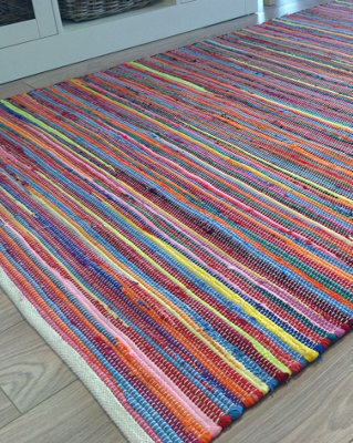 Second Nature Online Rainbow Rug Outdoor And Indoor Multicolour Flat Weave Style 60 Cm X 300 Cm - image 1