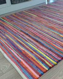 Second Nature Online Rainbow Rug Outdoor And Indoor Multicolour Flat Weave Style 60 Cm X 300 Cm