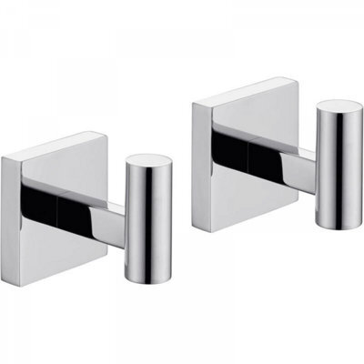 2 Pack Chrome, Plated Stainless Steel Wall Hooks For Bathroom And Kitchen - image 1
